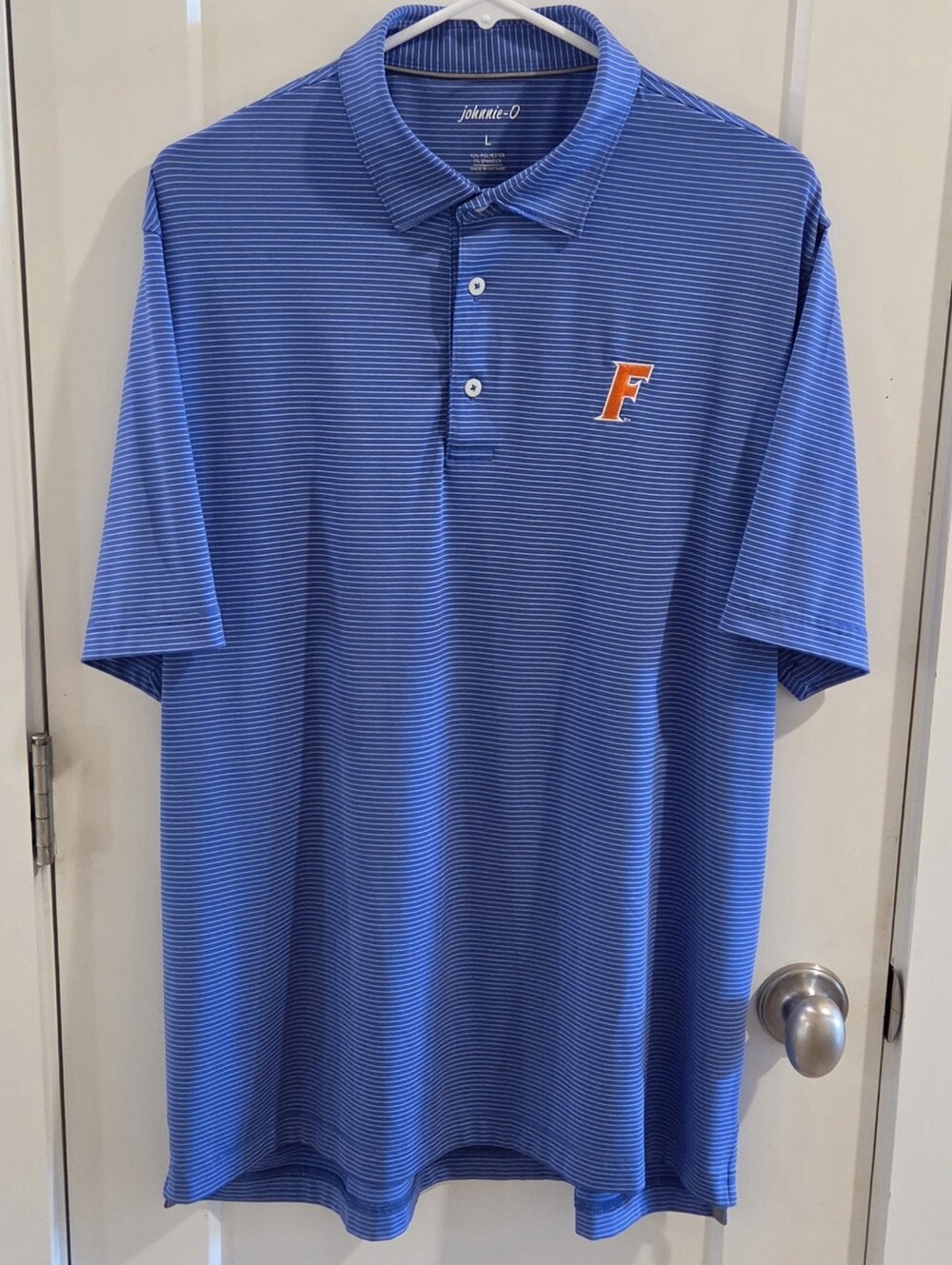 Johnnie-o University of Florida Gators Striped Polo Shirt - Size Large - Blue